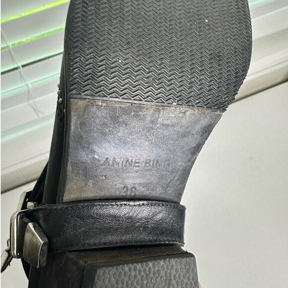 Anine Bing Bianca Leather Boots/Booties Black Silver Gunmetal Studs Size US 6 - Picture 9 of 11